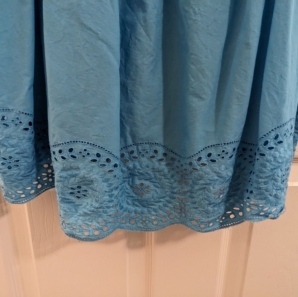 🔴3/$15 Lane Bryant aqua, sleeveless, smocked top, size 18/20 - Picture 5 of 8